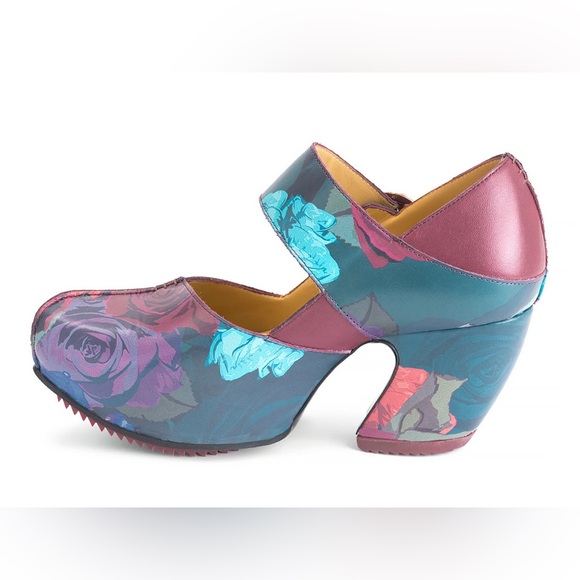 John Fluevog Prepare Leader Platform Mary Jane Heels Floral Size 6 - Picture 4 of 16